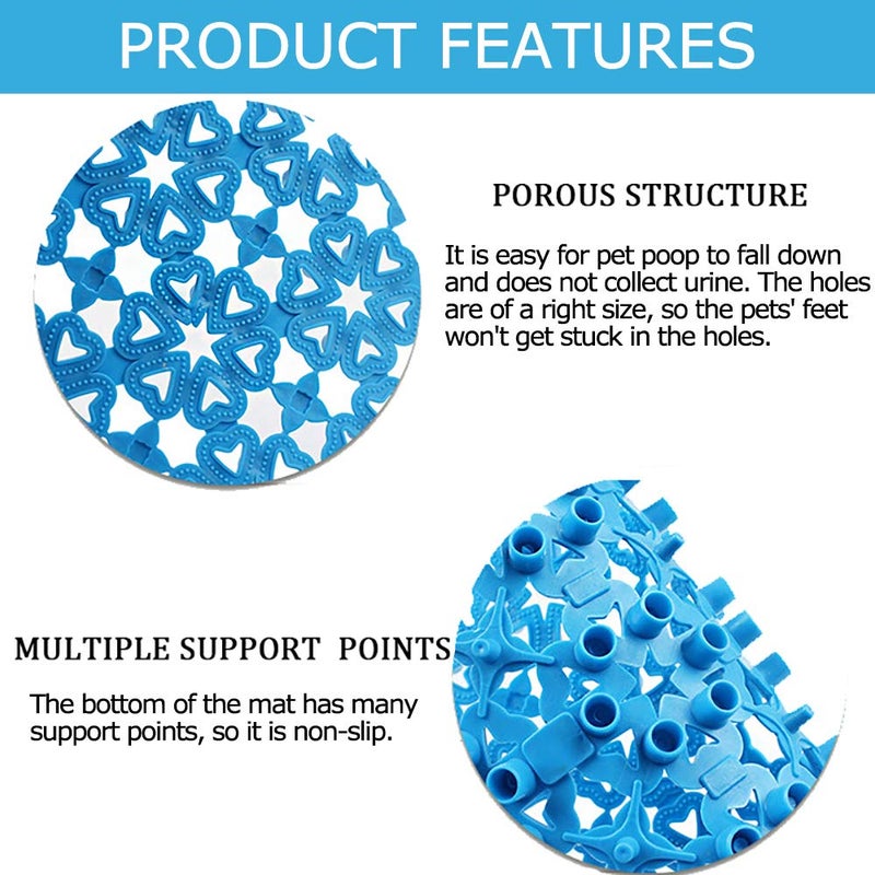 kathson Rabbit Cage Mat Floor Plastic Mats Feet Pads for Pet Cats Dogs Bunny Hamster Rat Chinchilla Guinea Pig (4 Pack) - Image 2